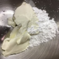 Cream cheese and icing sugar