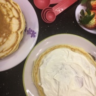 Cheesecake on pancakes